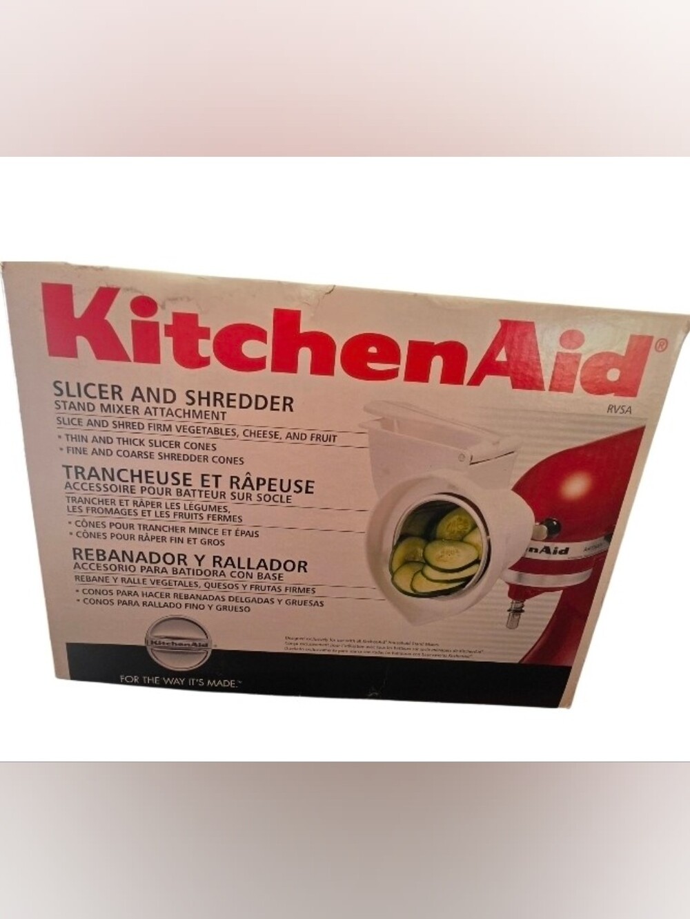 KitchenAid Rotor Slicer Shredder Stand Mixer Attachment RVSA NIB